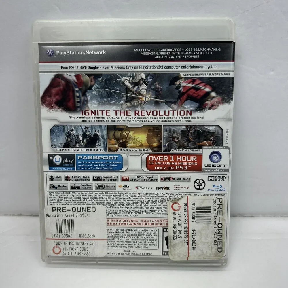 Sniper Elite V2 Silver Star Edition Assassins Creed III Bundle Lot PS3 Sony